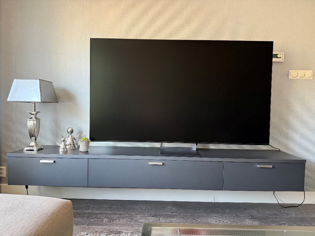 Hangende TV kast grijs, Ophalen, Zo goed als nieuw, 200 cm of meer, Minder dan 100 cm