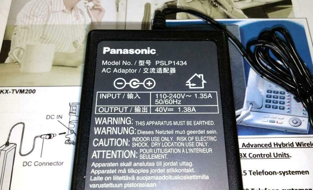 Panasonic PSLP1434 KX-A236 Adapter 40V 1.38A KX-TDA PSLP1244, Ophalen of Verzenden, Zo goed als nieuw, Toebehoren