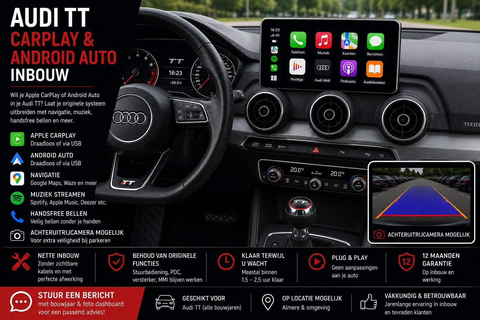 Audi TT CarPlay & Android Auto Inbouw, Ophalen, Nieuw