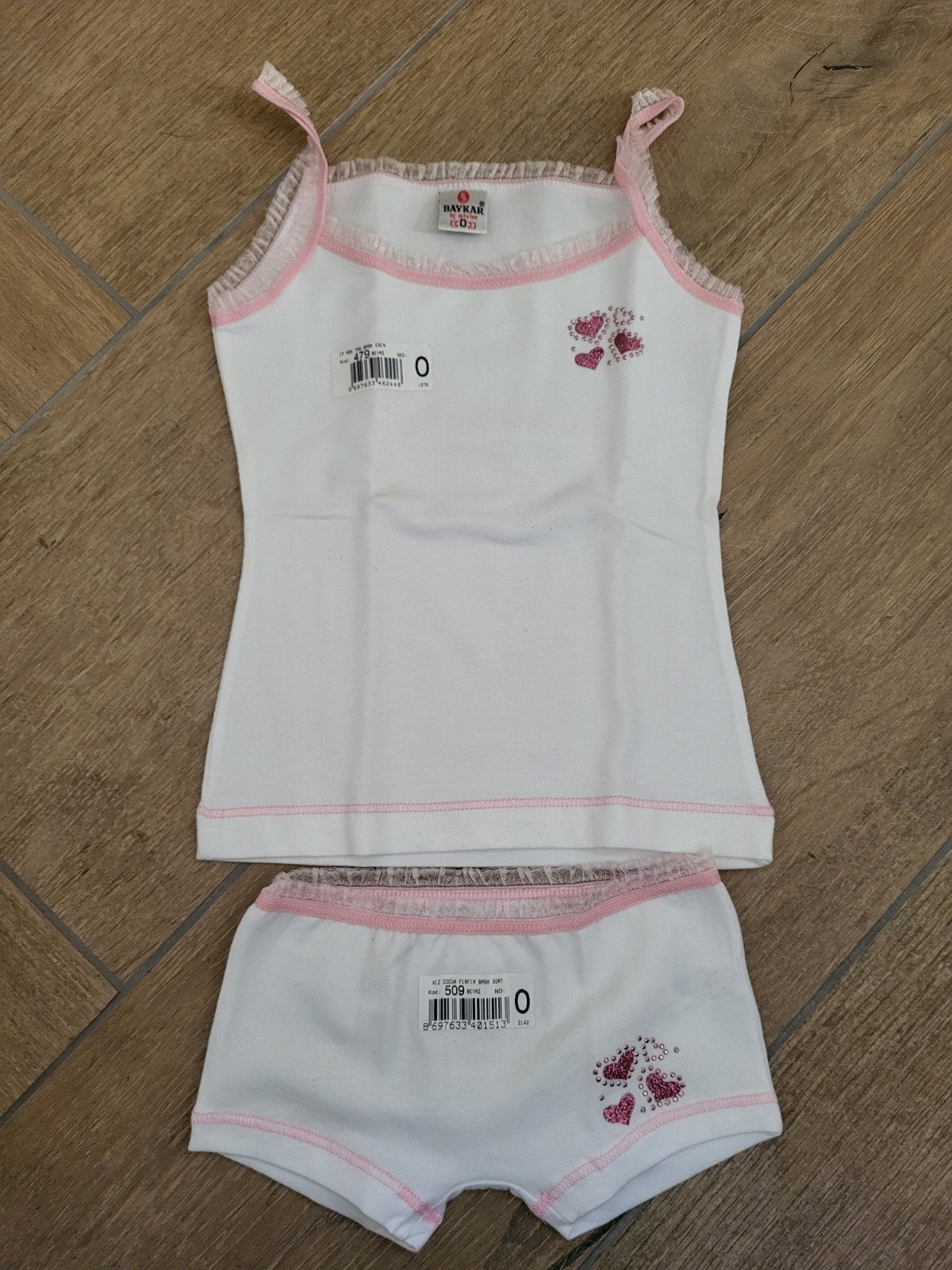 Baykar Meisjes Ondergoed Set - Wit met Roze Details, Ophalen of Verzenden, Nieuw, Baykar, Meisje