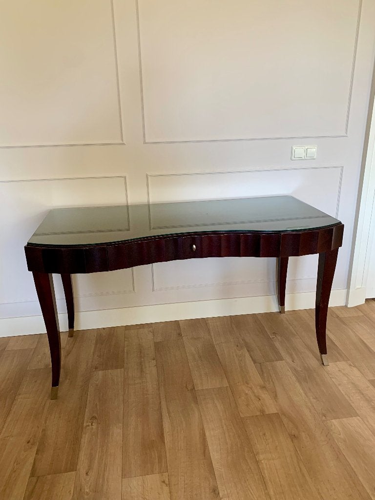 Art deco stijl bureau Barbara Barry voor Baker Furniture, Ophalen, Overige typen, 63 cm, Bruin