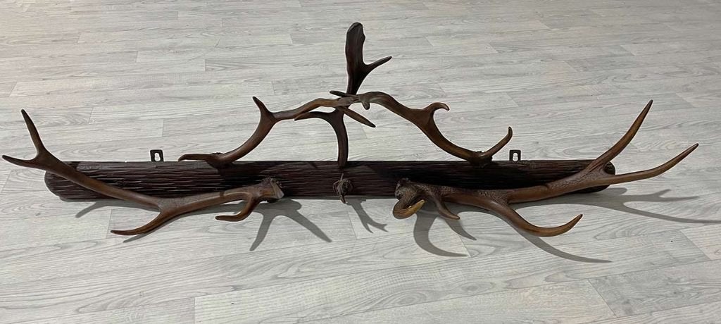 Oude houten GEWEI KAPSTOK - 132 cm breed, Huis en Inrichting, Overige materialen, Gebruikt, Nvt, Minder dan 100 cm