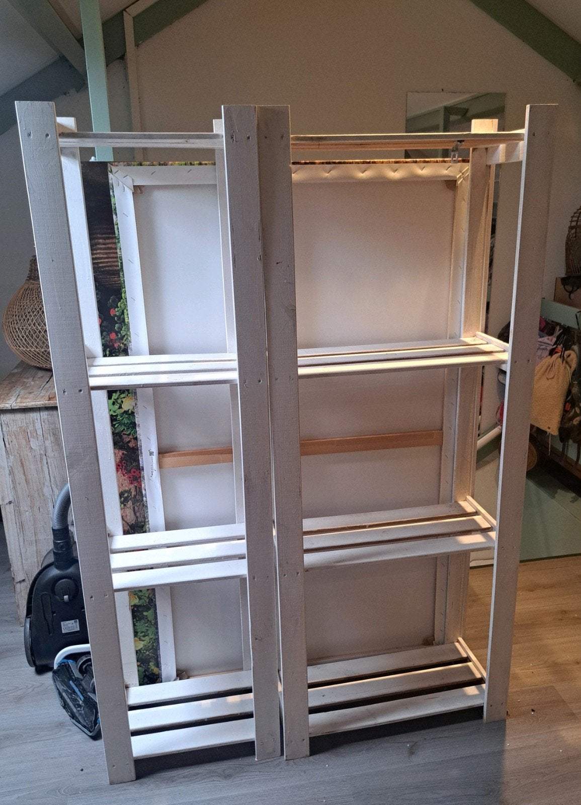 Houten kledingrek / open stellingkasten, Ophalen, Gebruikt, Modern, Scandinavisch, Met plank(en)