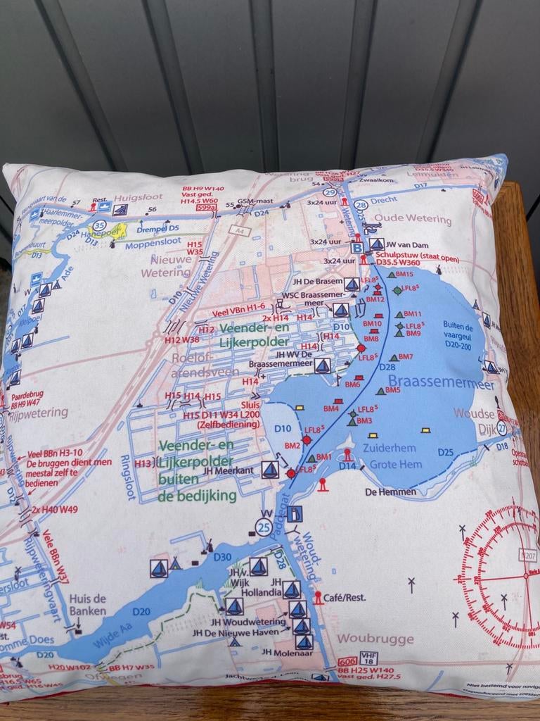 Kaartkussen Kagerplassen, Ophalen of Verzenden, Zo goed als nieuw