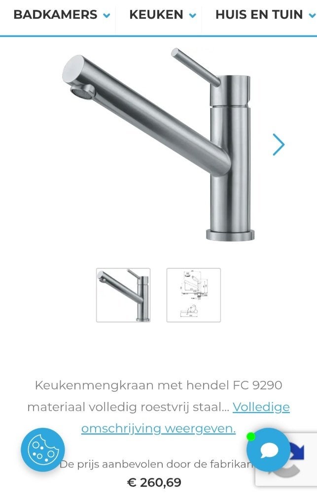 Nieuwe keukenkraan Franke Orbit. RVS, Ophalen of Verzenden, Nieuw, Rvs, Kraan