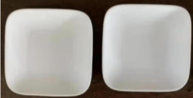 Vierkante witte bordjes, theetipjes, petit-fours; 10 x 10 cm, Ophalen of Verzenden, Zo goed als nieuw, Bord(en), Effen