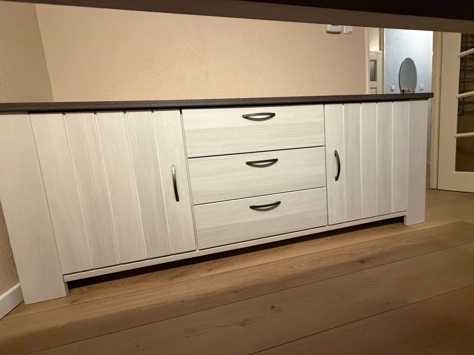 Gratis ophalen! Ladenkast wit met grijs - Zeer goede staat, Ophalen, Zo goed als nieuw, 200 cm of meer, Met lade(s)