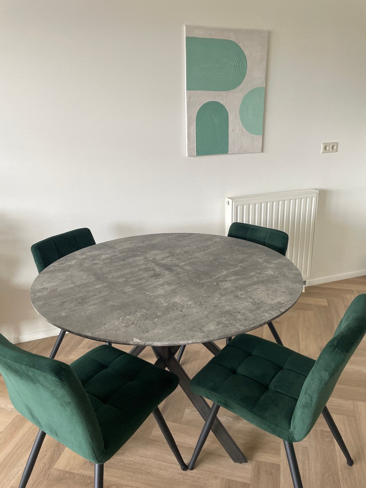 Ronde eettafel (zonder stoelen), Huis en Inrichting, Tafels | Eettafels, Ophalen, Gebruikt, 100 tot 150 cm, Rond