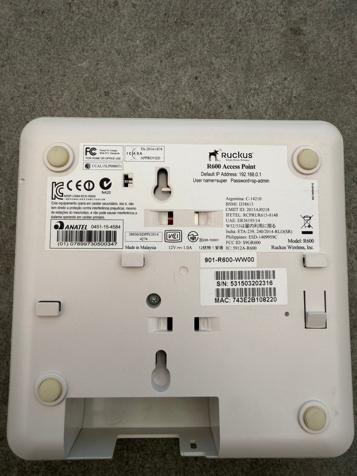 5 Ruckus R600 Access Points, Ophalen, Gebruikt