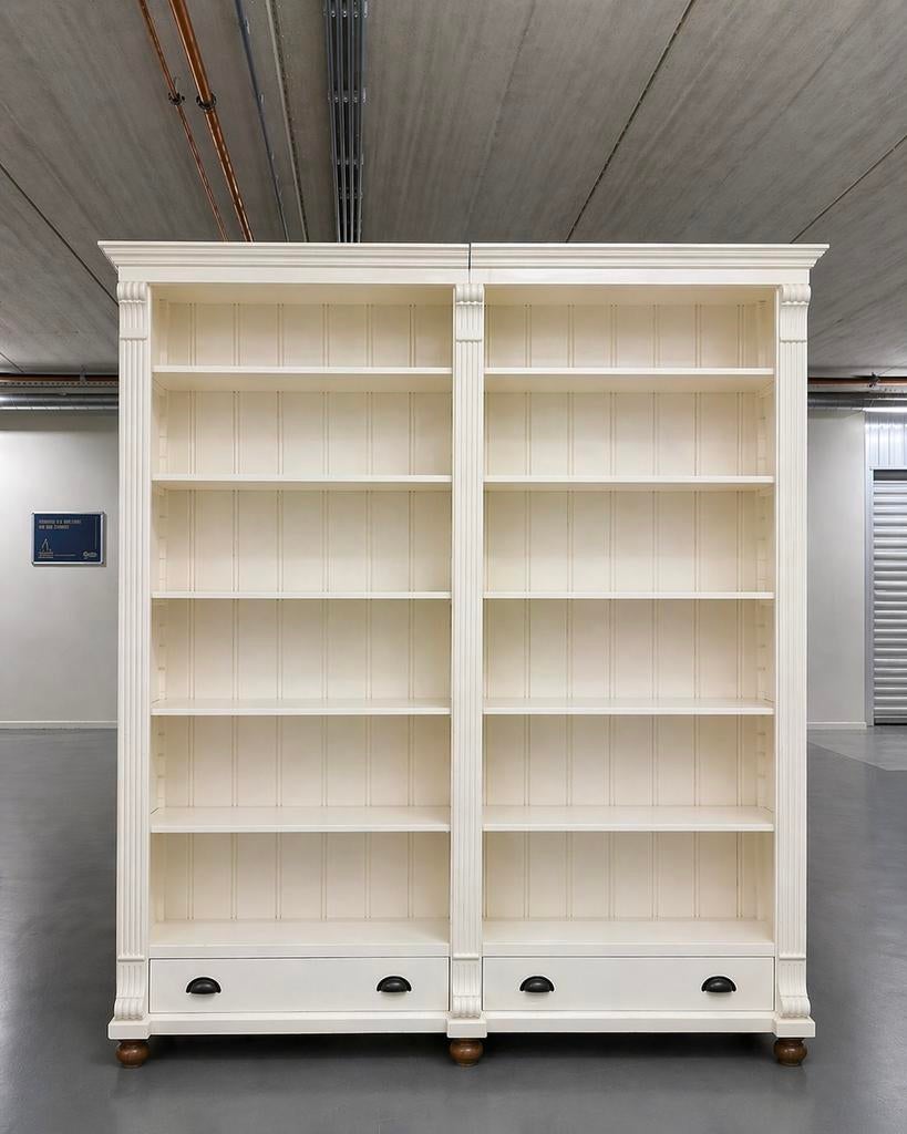 Hoge Witte Boekenkast 2m Klassiek #K33, Huis en Inrichting, Met plank(en), 200 cm of meer, Ophalen of Verzenden, Zo goed als nieuw