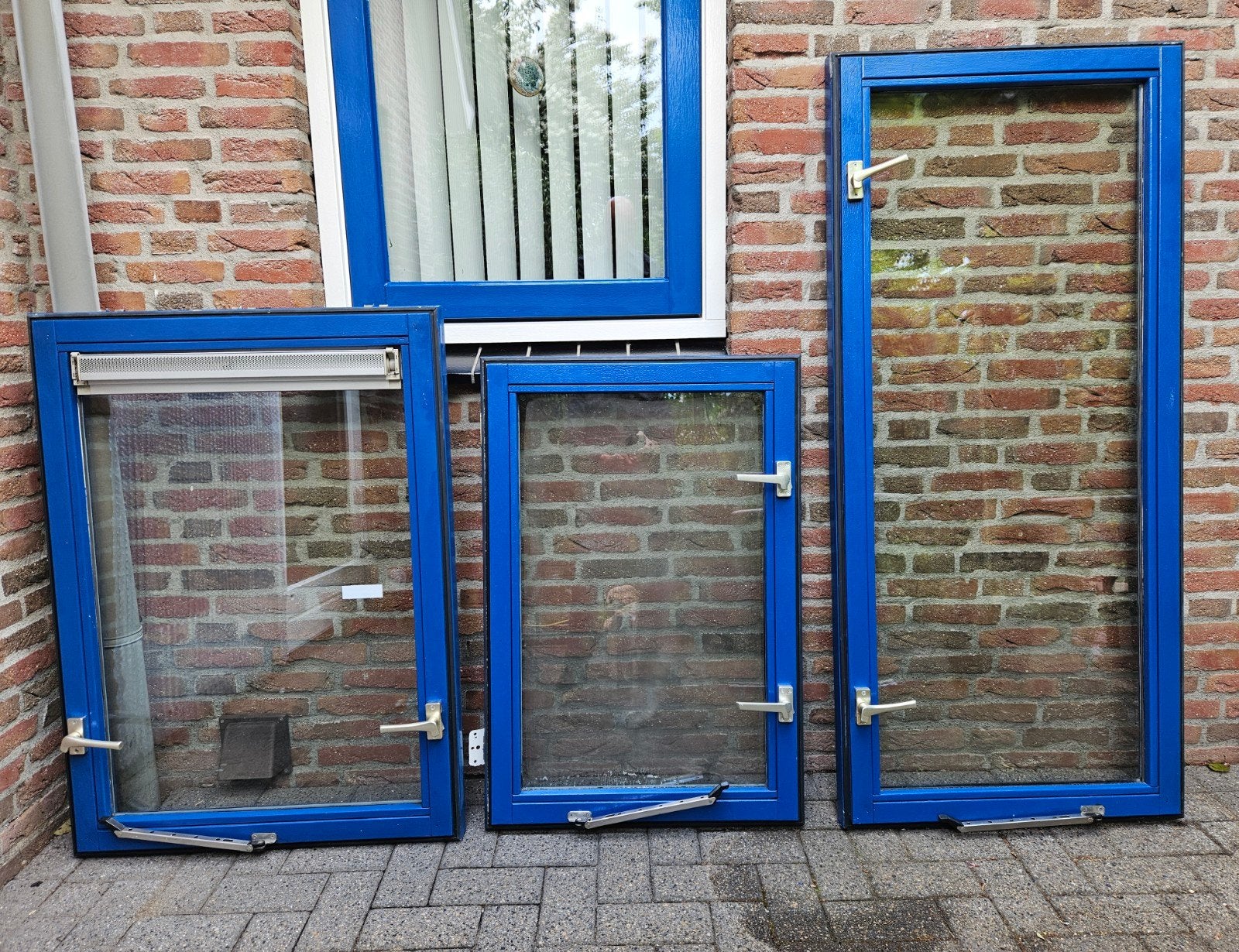 3 Hardhouten ramen met HR isolatiegla, Doe-het-zelf en Verbouw, Ophalen, Zo goed als nieuw, Gevelraam of Ruit, Dubbelglas