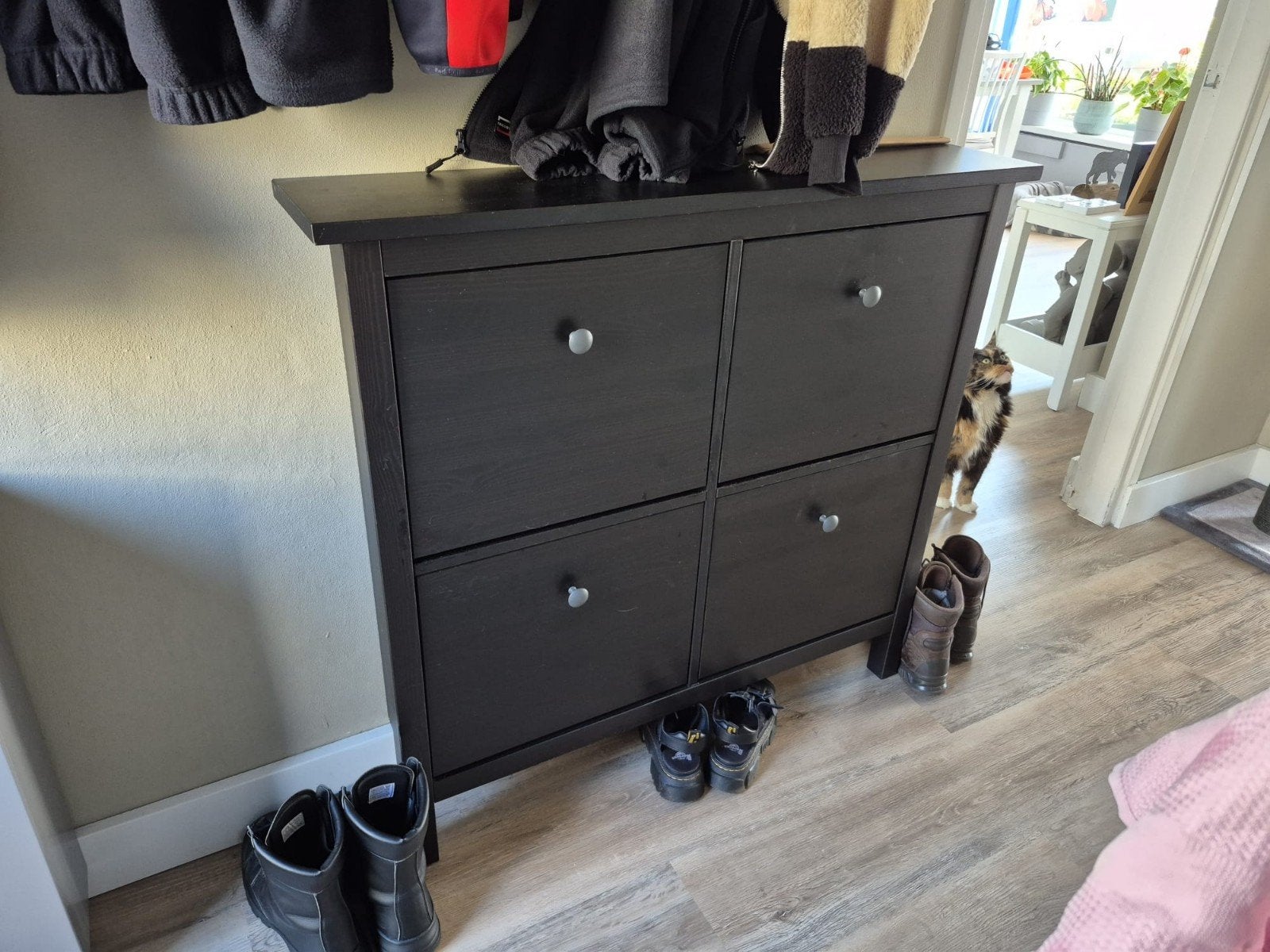 IKEA HEMNES Schoenenkast - Zwartbruin, 4 vakken, Ophalen, Zo goed als nieuw