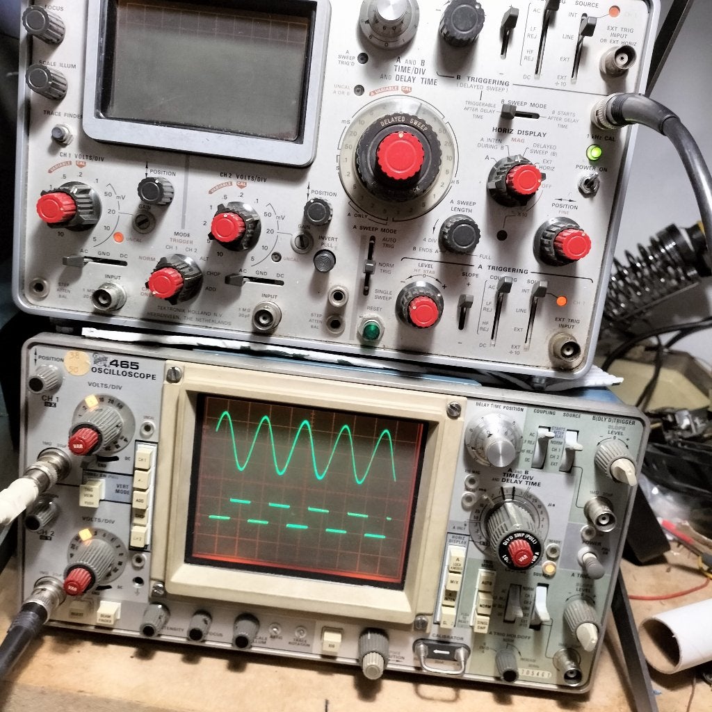 Tektronix oscilloscopes  453  + 465, Ophalen, Gebruikt