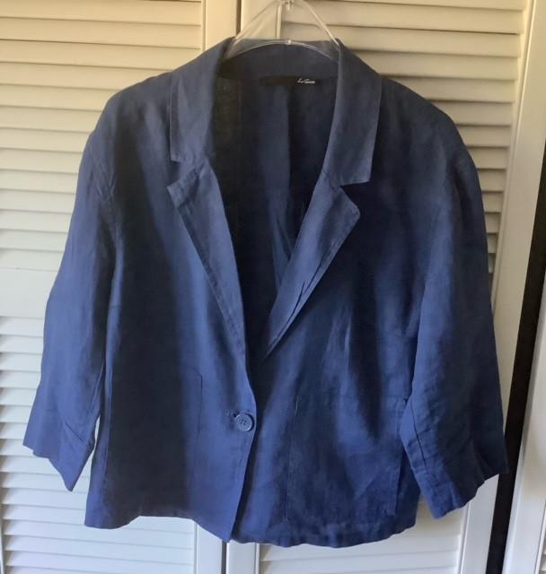 Blauw Linnen Jasje Le Comte Maat 40/42, Kleding | Dames, Maat 42/44 (L), Ophalen of Verzenden, Zo goed als nieuw, Jasje