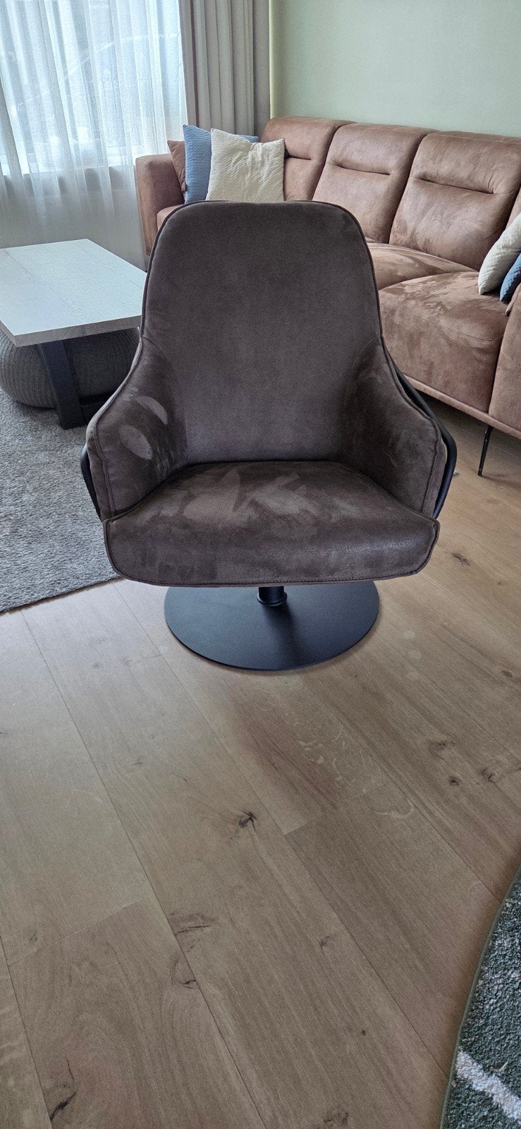 Zitmaxx draaifauteuil Jurian, Ophalen, Bruin, Zo goed als nieuw, Stof