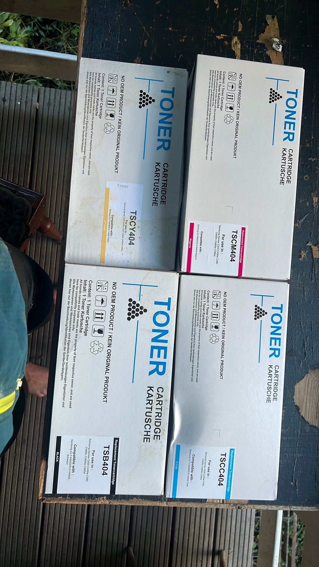 Set toner cartridges Samsung CLT404 compatible, 4 kleuren, Computers en Software, Printerbenodigdheden, Ophalen of Verzenden, Zo goed als nieuw