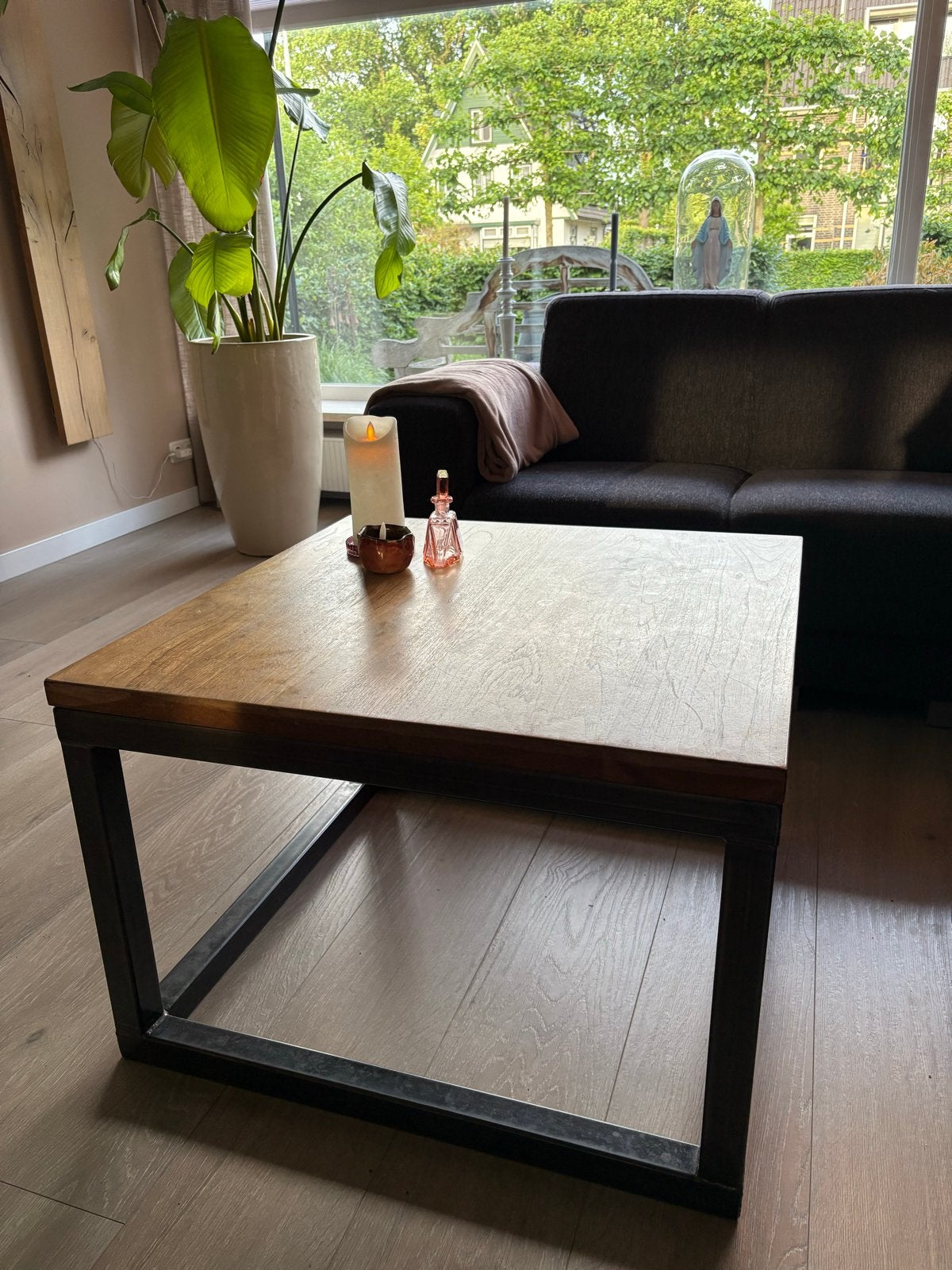 Salontafel vierkant, Ophalen, 50 tot 100 cm, Teakhout, Vierkant