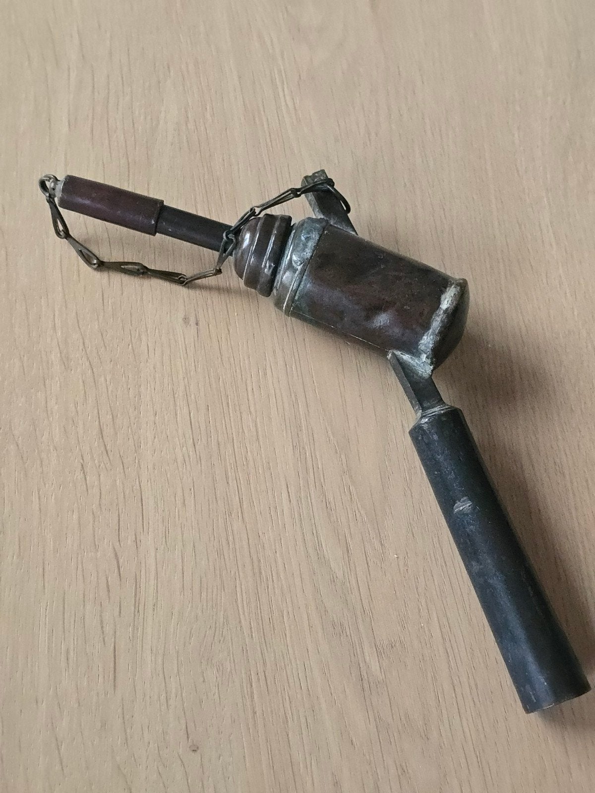 Zeldzame antieke industriële koperen aansteker €39, Antiek en Kunst, Ophalen of Verzenden