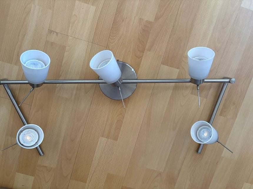 Verstelbare Plafondspot met 5x 3.7W LED Spots, Gebruikt, Geschikt voor plafondmontage, GU10, Overige merken