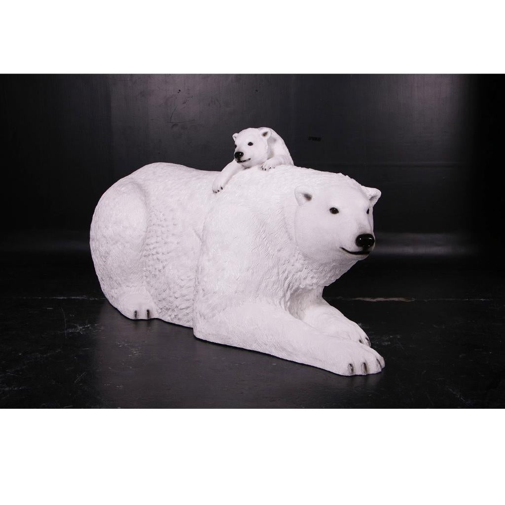 Polar Bear beeld met jong – IJsbeer Hoogte 190 cm, Ophalen, Nieuw, Overige soorten, Overige typen