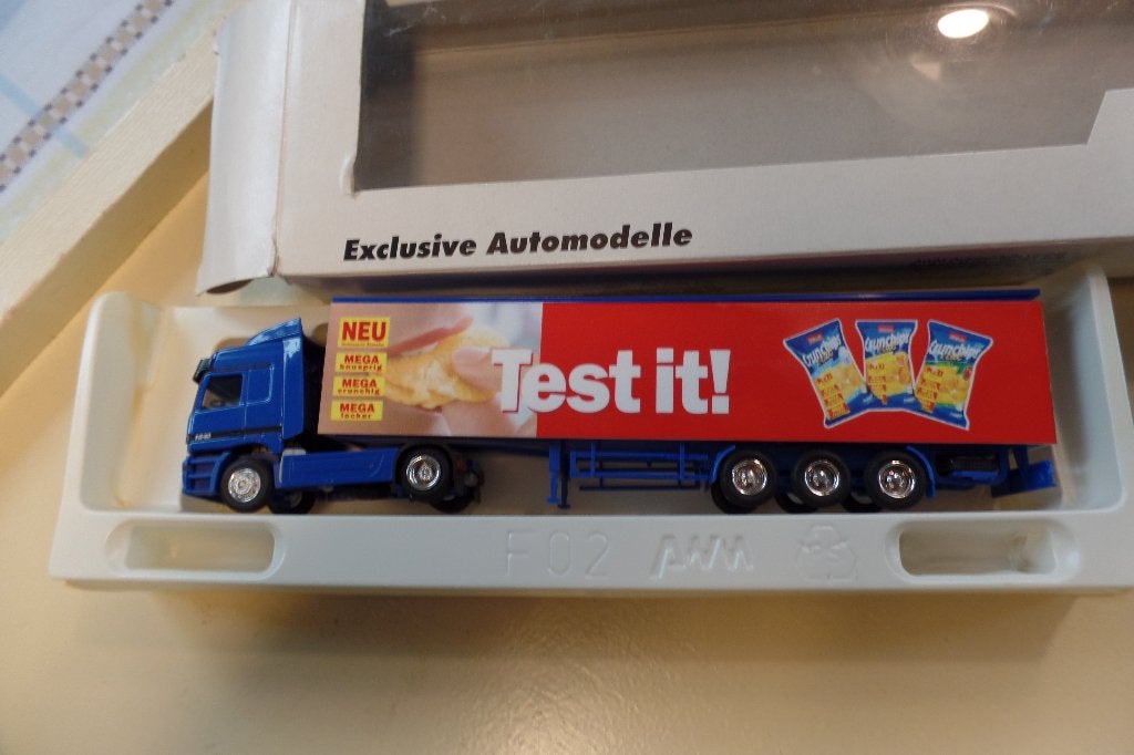 Mercedes trekker / oplegger Test it  (Herpa)  , Verzenden, Nieuw, Bus of Vrachtwagen, Herpa