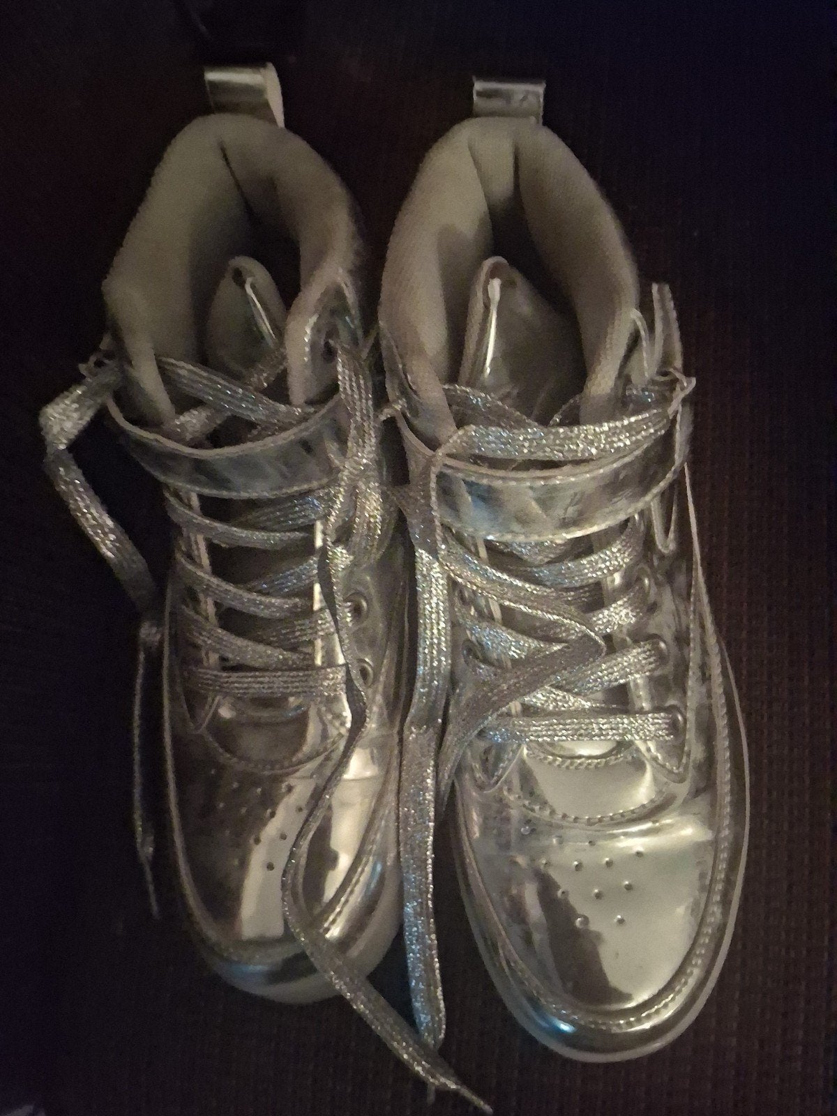 Zilveren sneakers met hoge top, Overige kleuren, Ophalen of Verzenden, Gedragen, Sneakers of Gympen