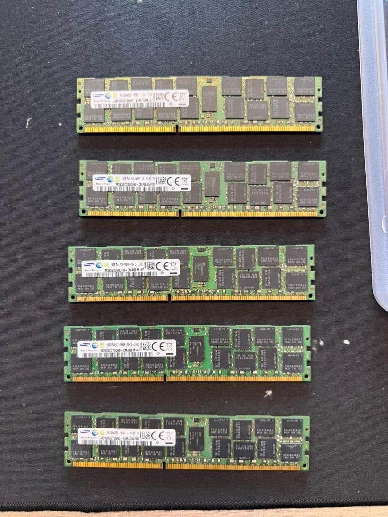 5x Samsung DDR3 16GB RAM geheugen, Computers en Software, RAM geheugen, DDR3, Ophalen of Verzenden, Zo goed als nieuw, Desktop