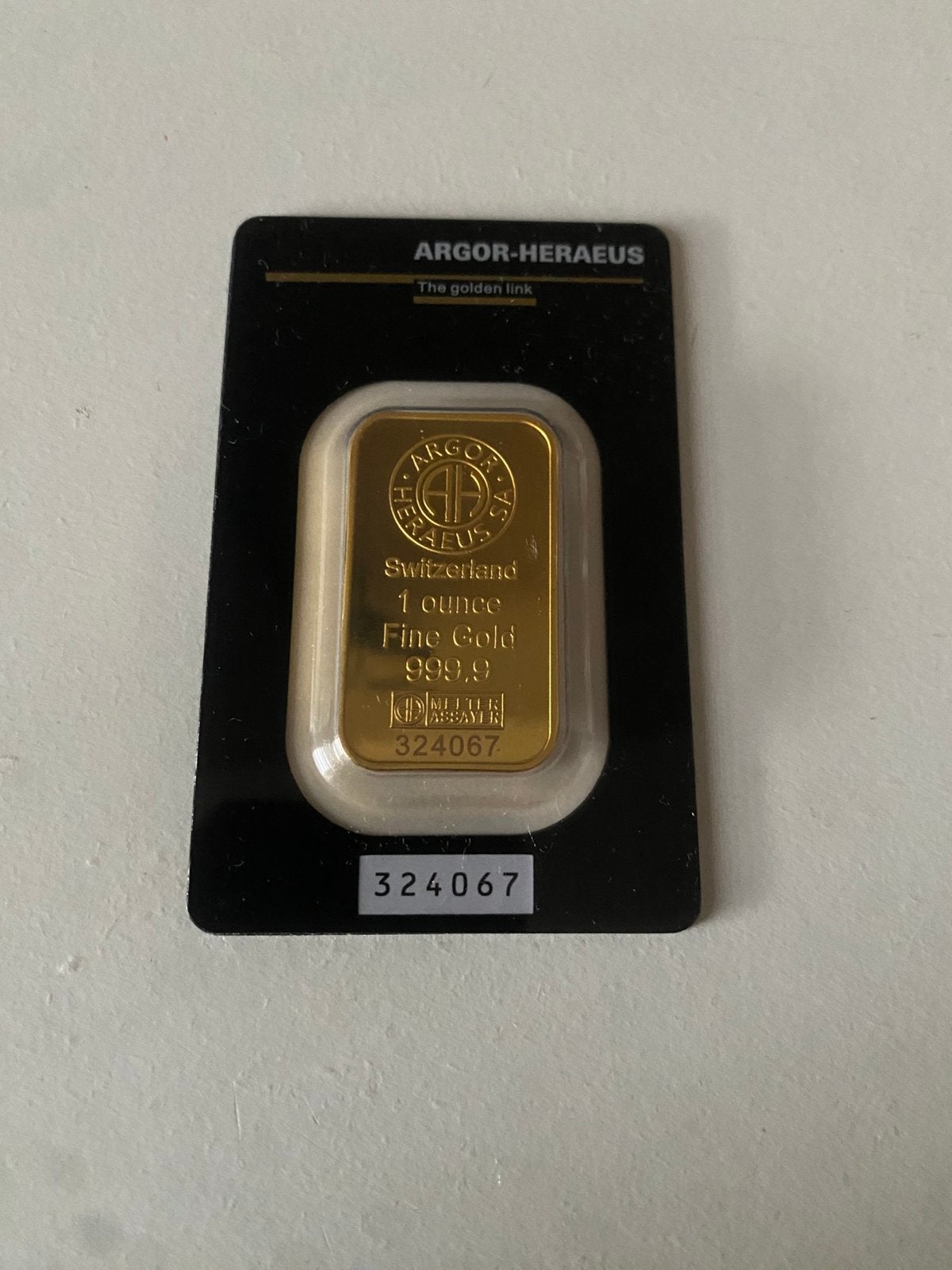 ARGOR-HERAEUS The golden link 1 ounce fine gold, Ophalen of Verzenden, Goud
