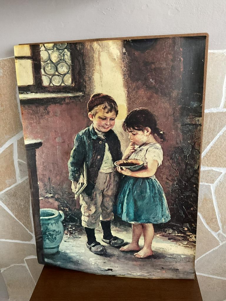 Schilderij: Jongen en Meisje met Kom, Ophalen