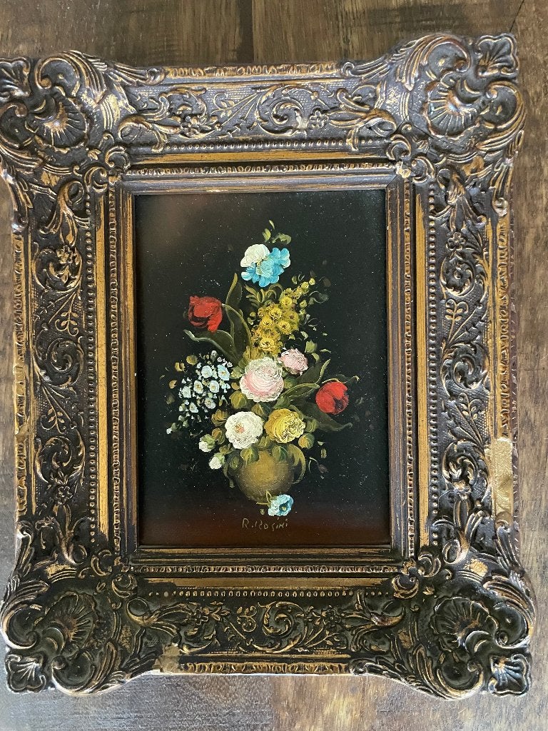 Olieverf schilderij op koper., Antiek en Kunst, Metaal, Olieverf, Klassiek, Gesigneerd
