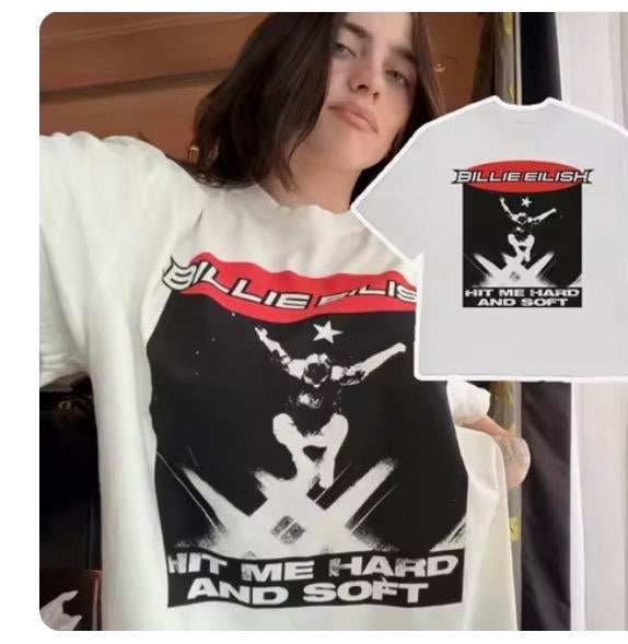 Billie Eilish 'Hit Me Hard and Soft' T-shirt - Maat M, Kleding | Dames, T-shirts, Maat 38/40 (M), Wit, Nieuw, Ophalen of Verzenden