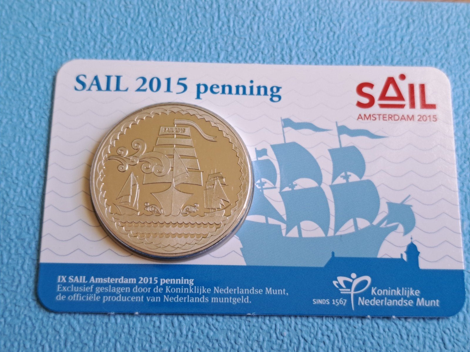 Penning Sail Amsterdam 2015 in coincard, Ophalen of Verzenden, Overige waardes