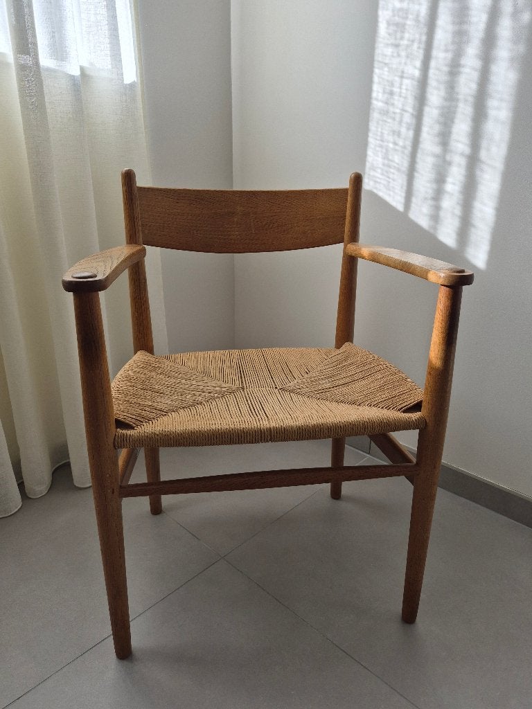 Carl Hansen CH37 vintage stoel, Ophalen, Gebruikt, Bruin, Eén