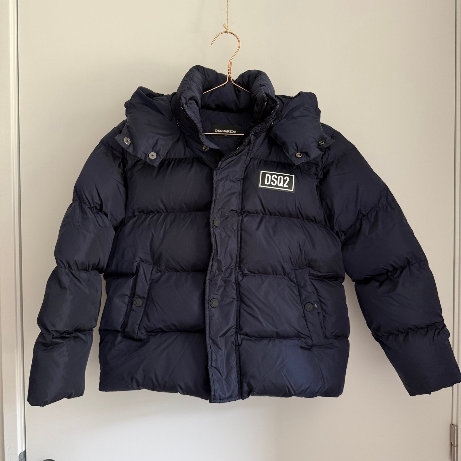Dsquared2 kinder puffer jas • donkerblauw • maat 140, Ophalen of Verzenden, Zo goed als nieuw, Jongen, Jas