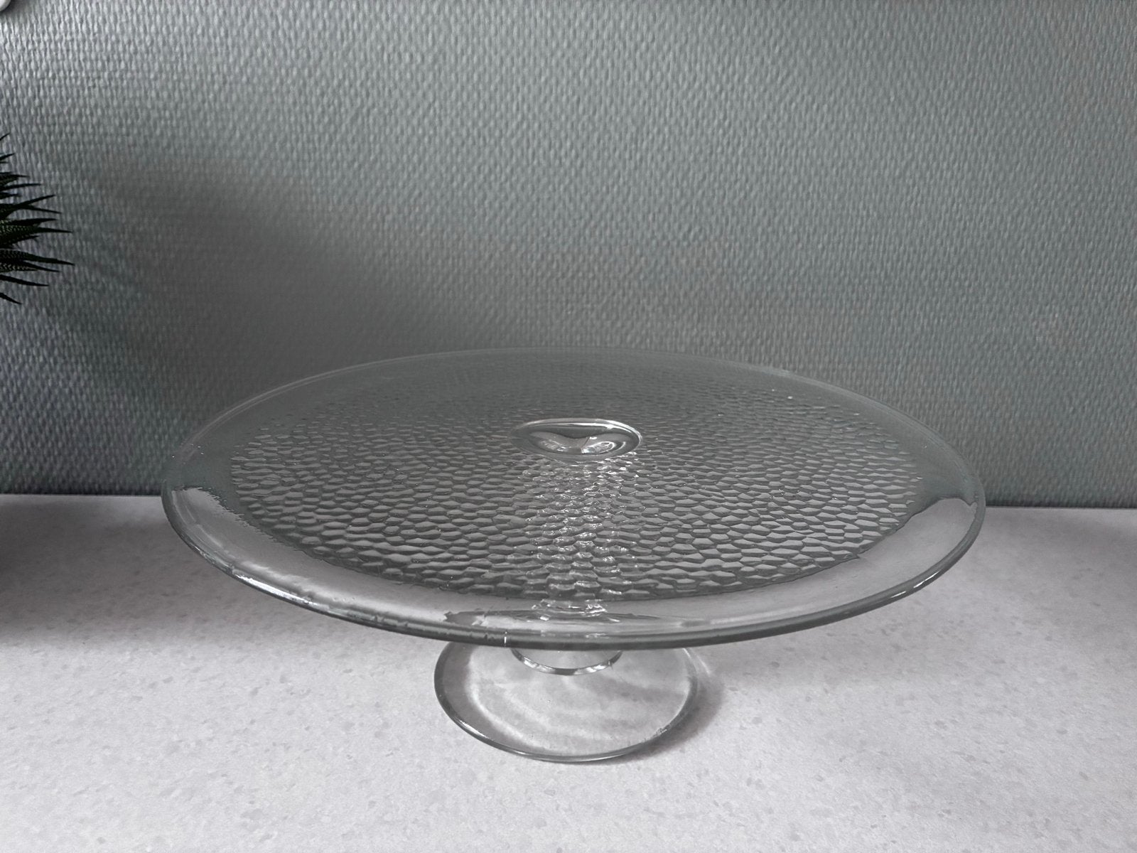 Glazen taartplateau met bubbelpatroon, Antiek en Kunst, Ophalen
