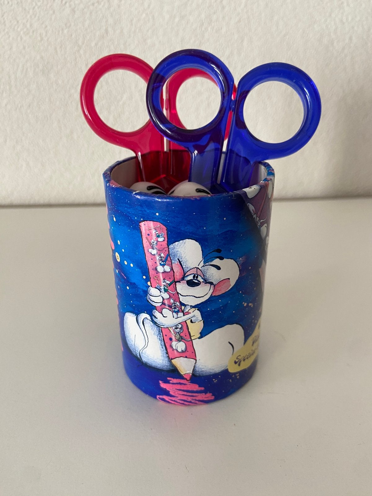 90s Retro Diddl Pennenbakje + Scharen, Verzenden, Gebruikt