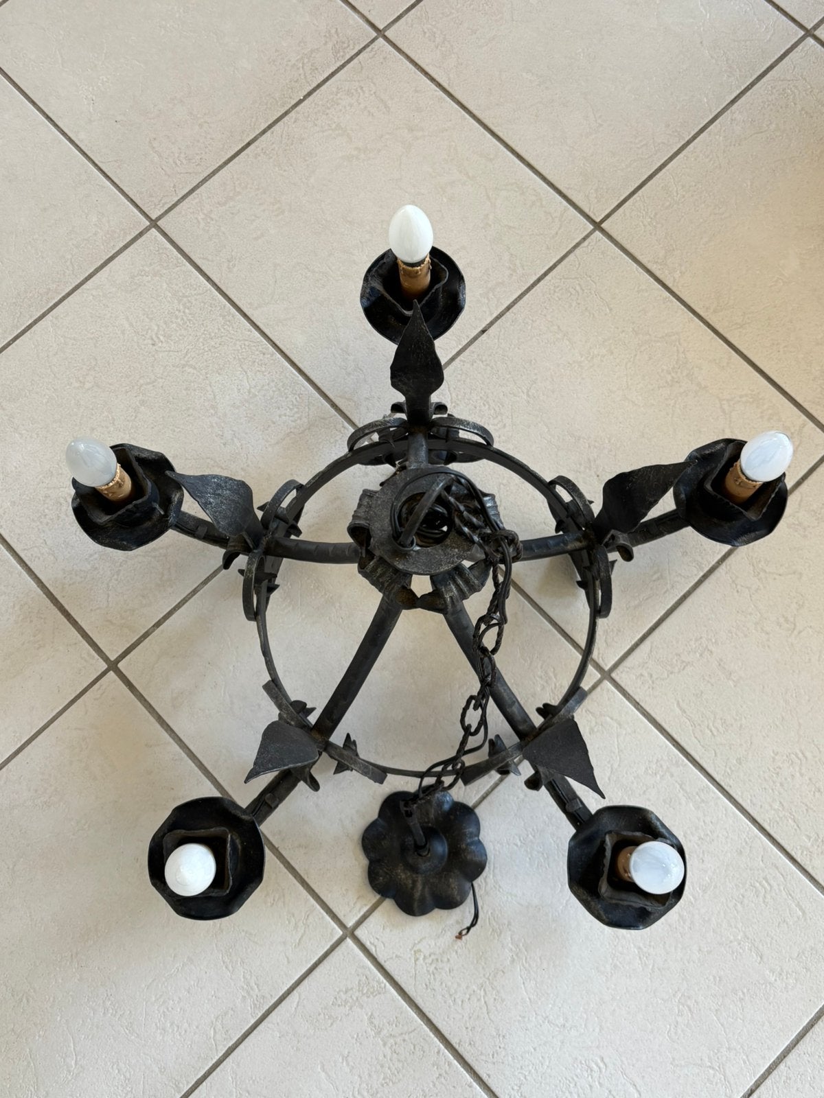 Kroonluchter, Huis en Inrichting, Lampen | Kroonluchters, Ophalen, Gebruikt, Overige materialen, E14 (klein)