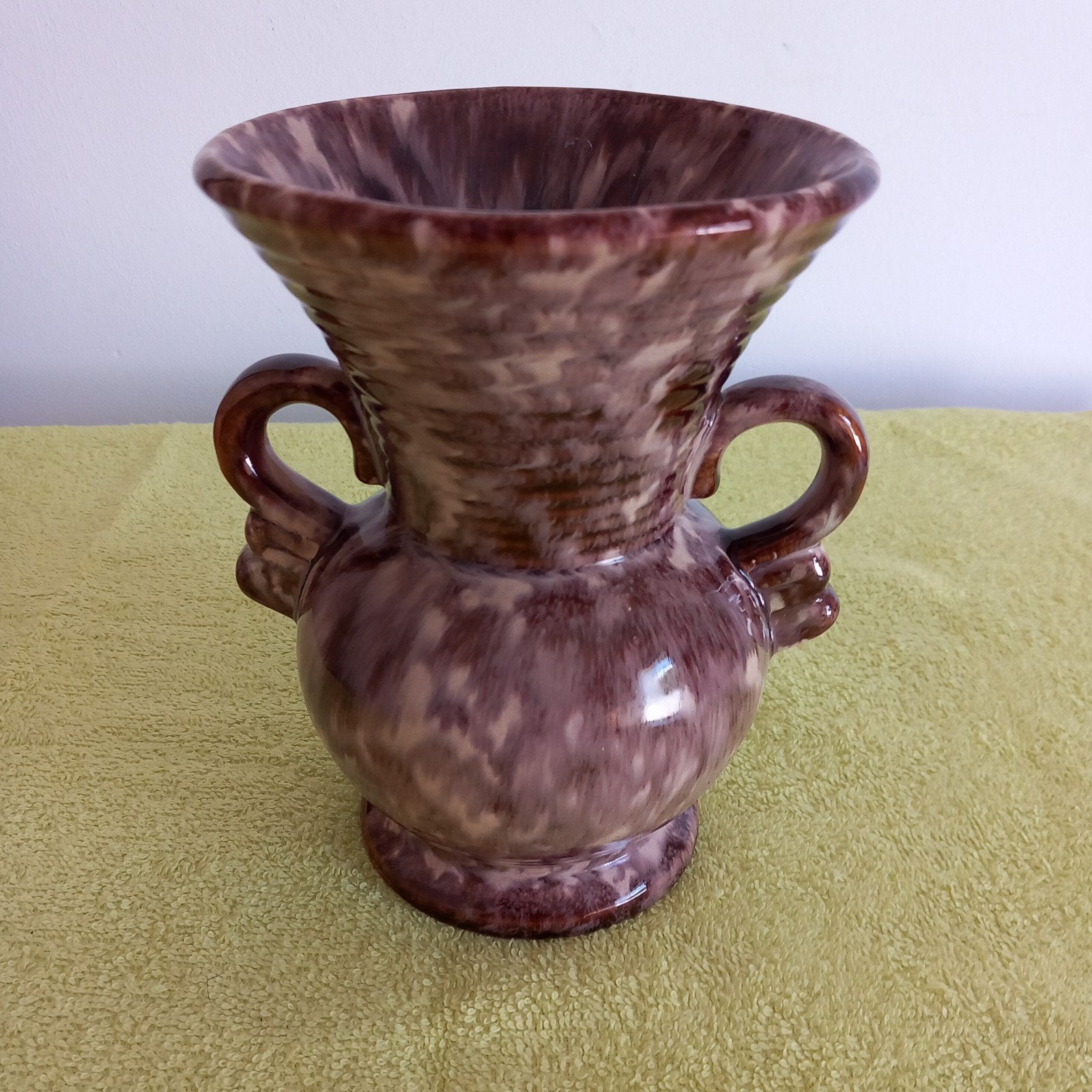 Vintage Keramieken Jasba Oorvaas Fat Lava Stijl Paars-Bruin, Antiek en Kunst, Ophalen