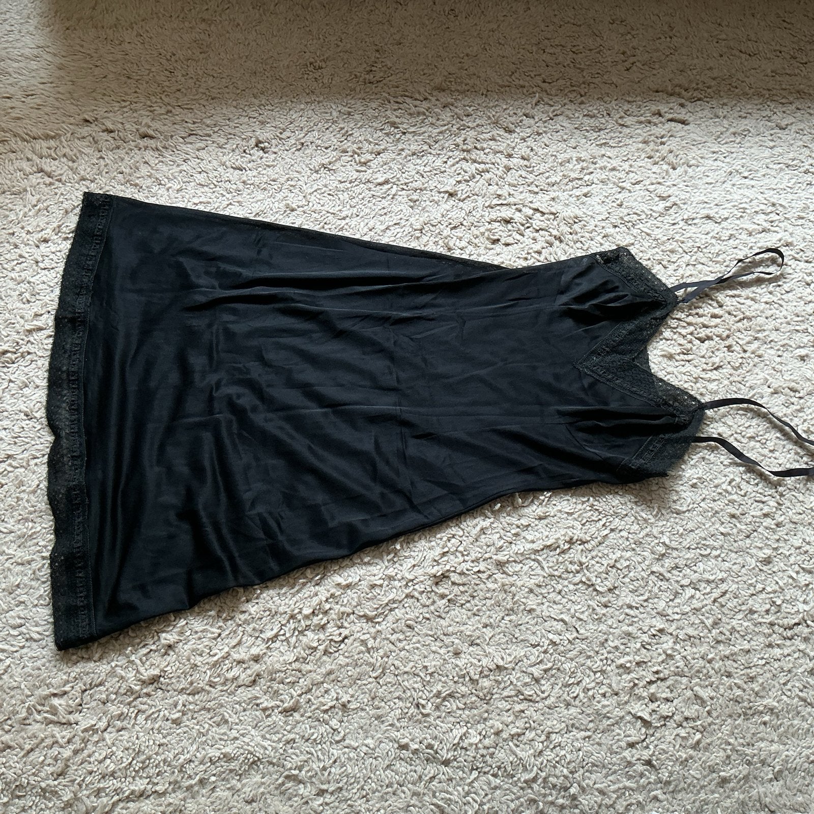 Vintage onderjurk mt 40 opbr giro 555, Ophalen of Verzenden, Zwart, Nachtkleding