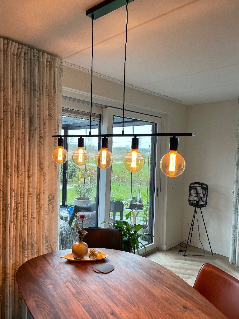 Eetkamertafel hanglamp, Ophalen, Zo goed als nieuw, Metaal, 50 tot 75 cm
