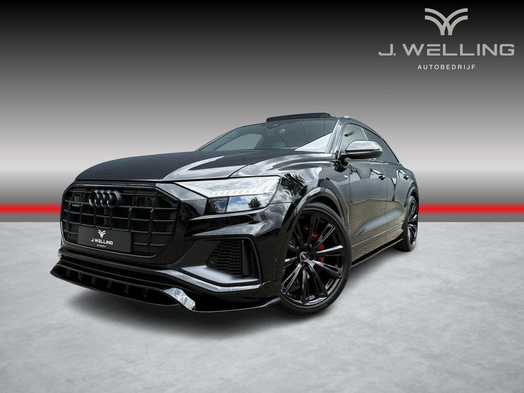 Audi Q8 55 TFSI e Quattro S-line pano B&O Tr.hk Matrix, Auto's, Audi, Automaat, Gebruikt, Euro 6, 2995 cc