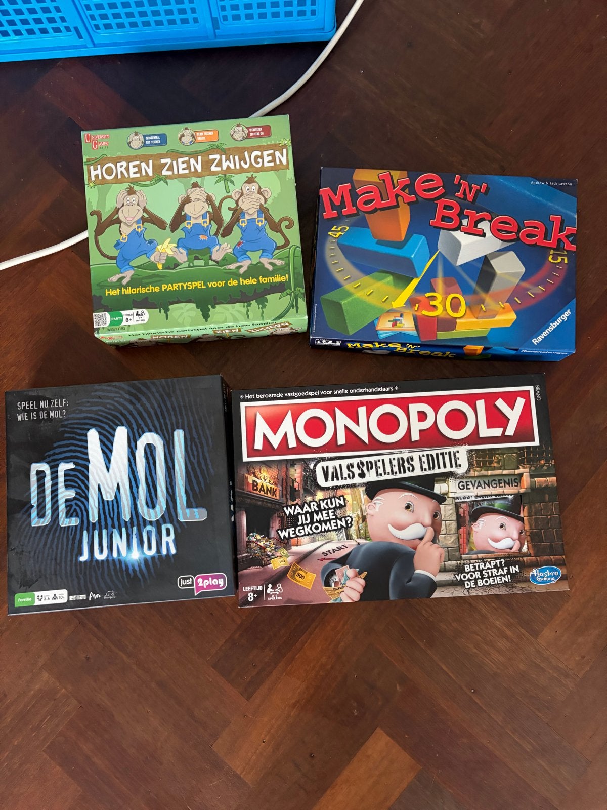 Bordspellen: De Mol Junior, Monopoly, Make 'N' Break, Horen, Hobby en Vrije tijd, Drie of vier spelers, Ophalen of Verzenden, Zo goed als nieuw