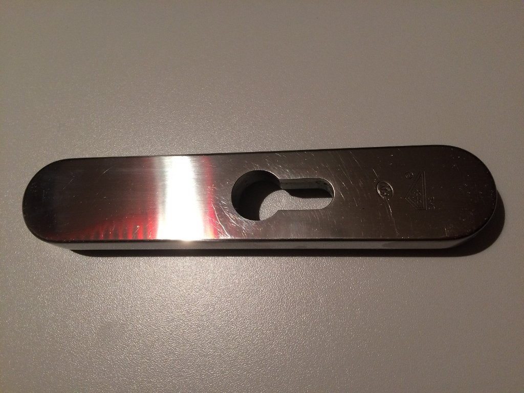 Smalschild beslag HVN RVS PC ROZET 162x33MM SKG**, Ophalen of Verzenden, Zo goed als nieuw, Rvs, Overige typen