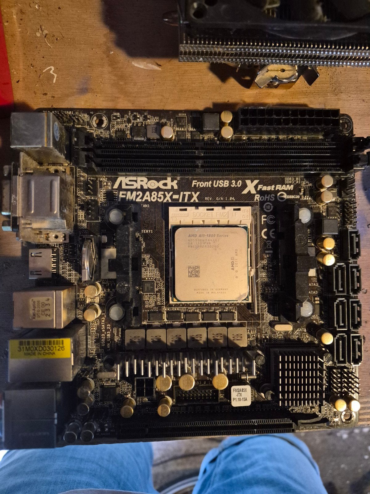 ASRock FM2A85X-ITX Moederbord met AMD A10-5800K CPU, Computers en Software, Gebruikt, 4-core, Ophalen of Verzenden, FM2