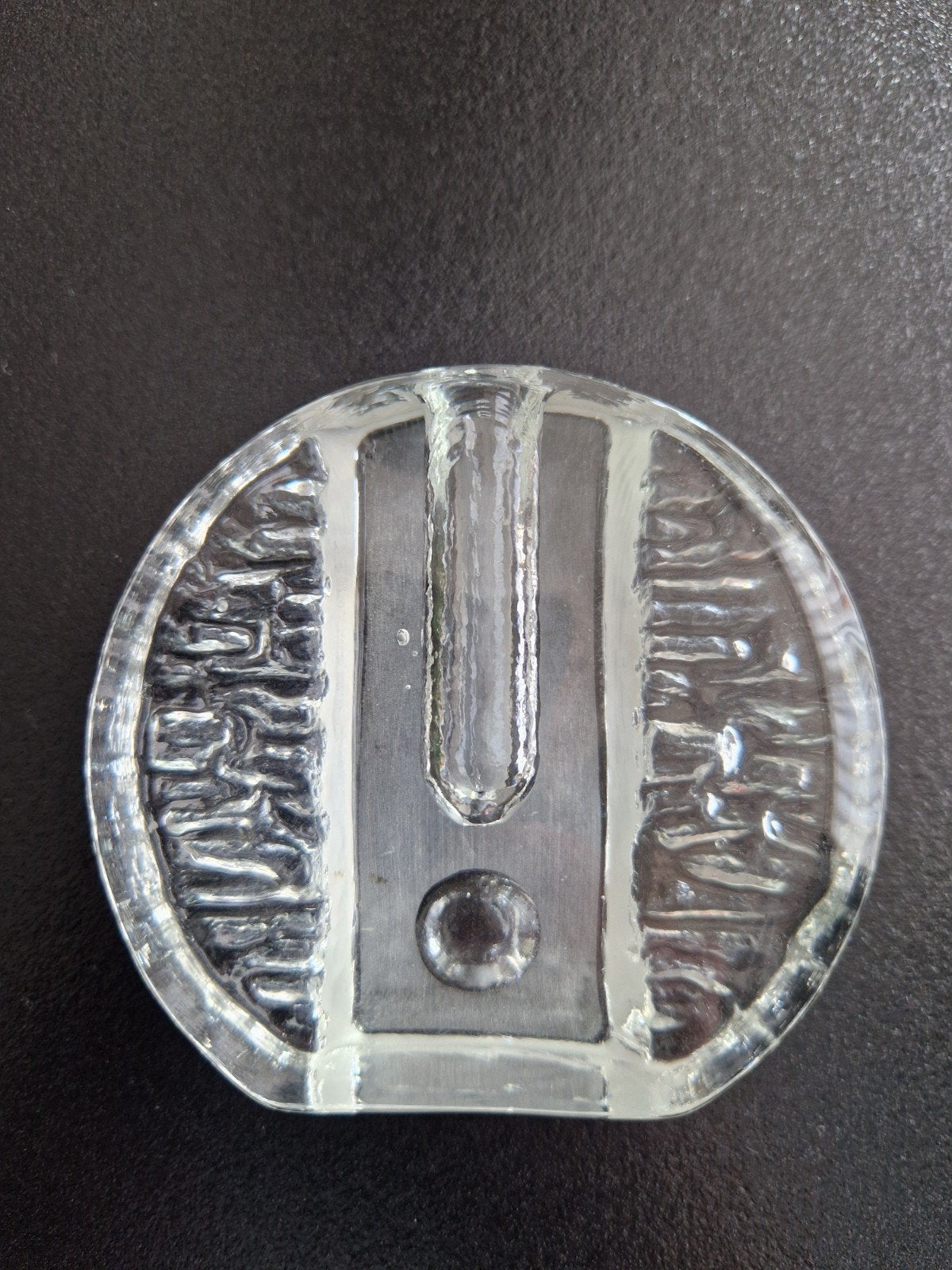 Vintage Walther glas bullseye solifleur vaasje, Ophalen of Verzenden, Glas, Massief