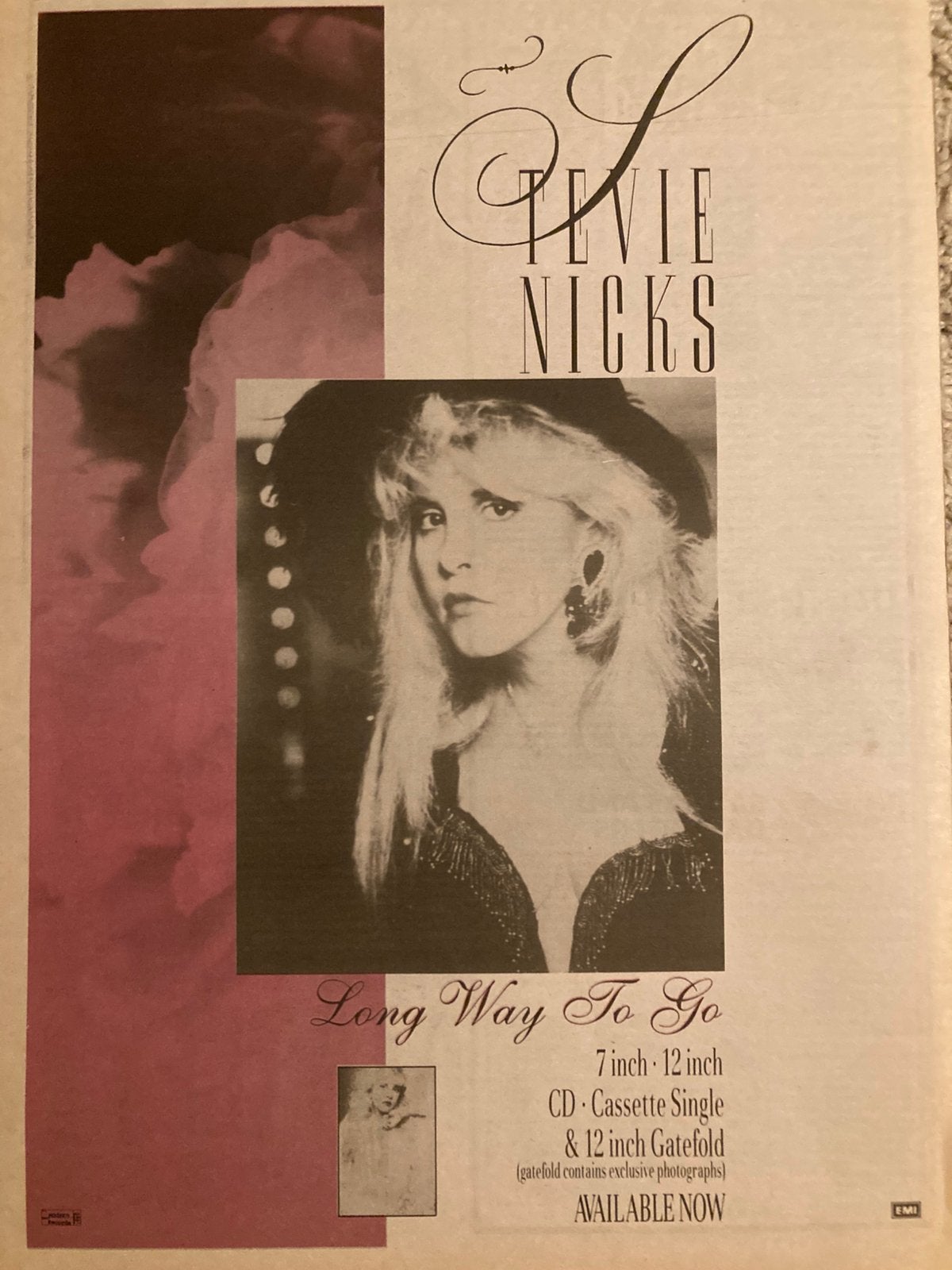 STEVIE NICKS Long Way To Go release A3 advertentie, Ophalen of Verzenden, Zo goed als nieuw
