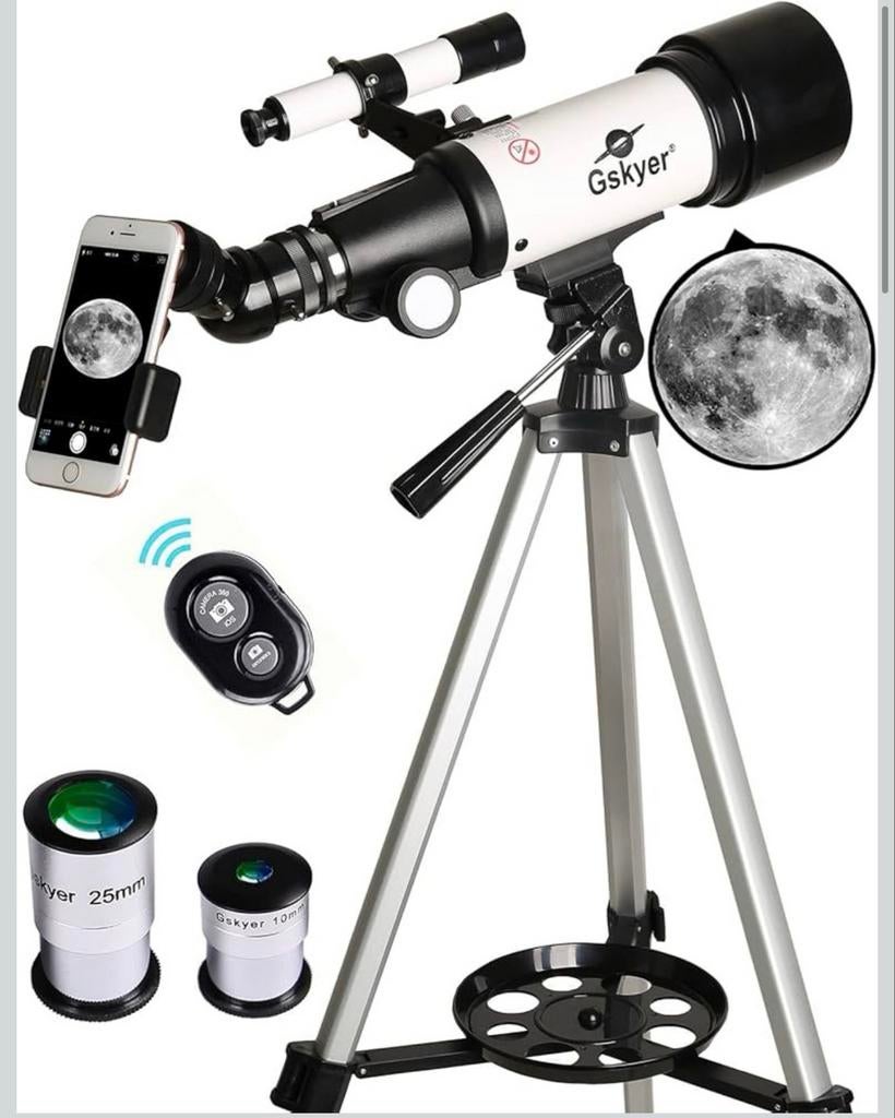 Gskyer telescoop met statief – sterrenkijker beginners, Lenzentelescoop (refractor), Met statief, Ophalen of Verzenden, Zo goed als nieuw