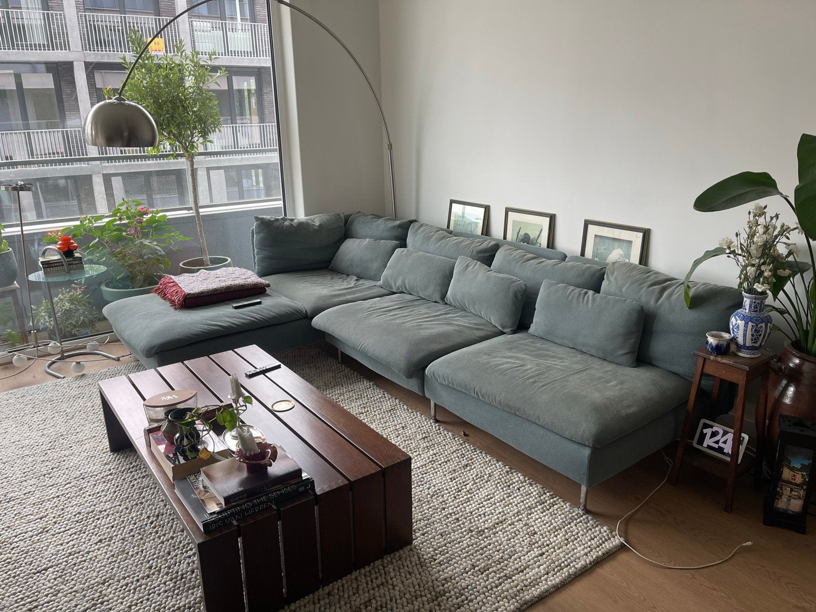 IKEA Söderhamn hoezen turquoise (voetenbank, hoek, eenzits), Huis en Inrichting, Ophalen of Verzenden