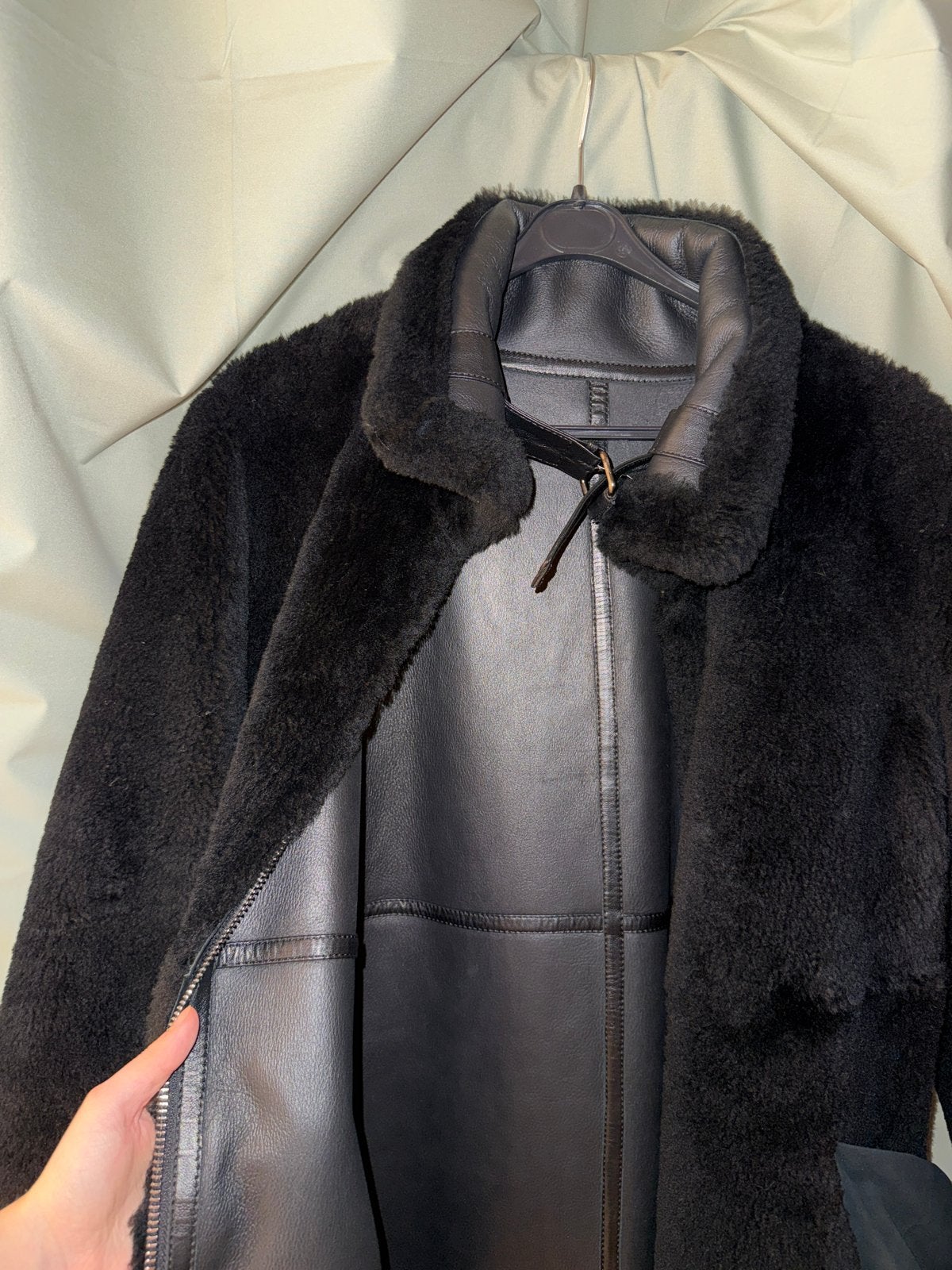 Zwarte lammy coat ,Omkeerbare Lamsvacht Jas - Maat XS/S, Kleding | Dames, Ophalen of Verzenden, Zo goed als nieuw, Maat 36 (S)