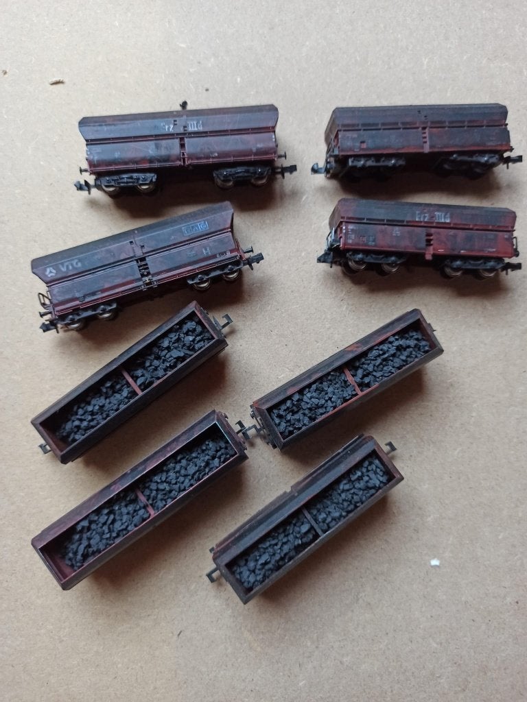 Set van 8 gedetailleerde kolenwagens (N schaal), Hobby en Vrije tijd, Modeltreinen | N-Spoor, Overige merken, Gebruikt, Gelijkstroom